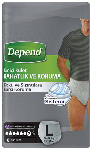 DEPEND EMİCİ KÜLOT BÜYÜK BOY ERKEK (8*6) resmi