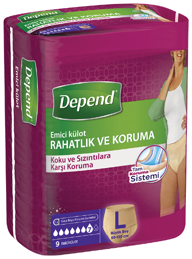 DEPEND EMİCİ KÜLOT BÜYÜK BOY KADIN (9*6) resmi