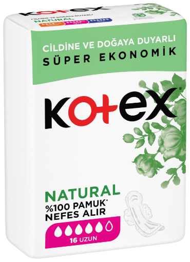 KOTEX NATURAL ULTRA QUADRO UZUN (16X12) resmi