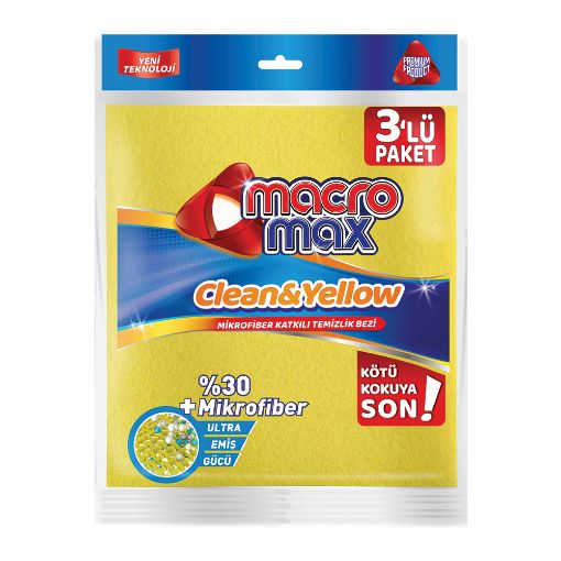 MACROMAX TEMİZLİK BEZİ 3'LÜ (% 30 MF) resmi