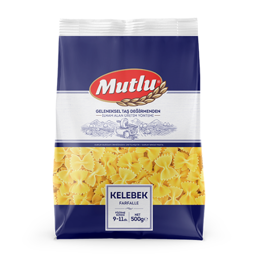 MUTLU MAKARNA KELEBEK 500 GR resmi