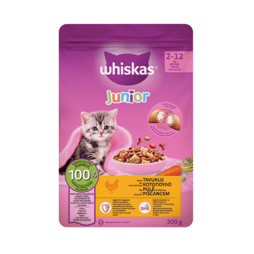 WHİSKAS YAVRU TAVUKLU KURU MAMA 300G*14 resmi