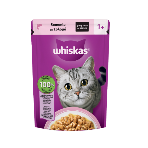 WHİSKAS SOMONLU POŞET YAŞ MAMA  85G*28 resmi